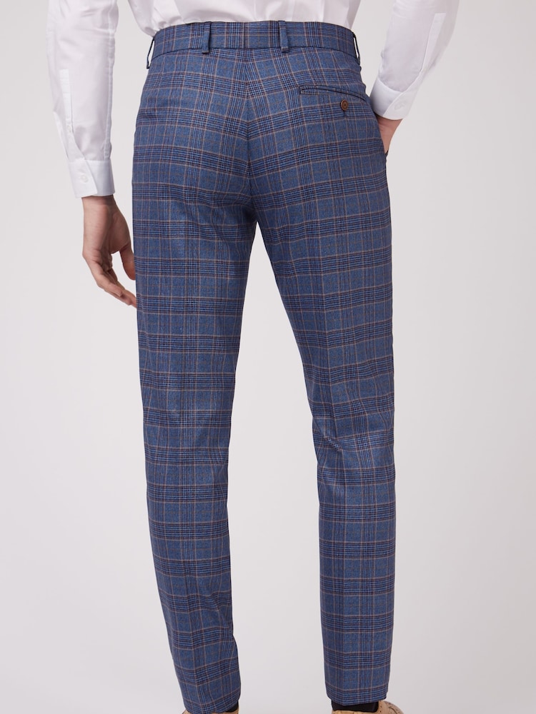 Antique Rogue Blue Overcheck Trousers - Image 2 of 3