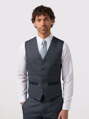 Antique Rogue Blue Check Waistcoat - Image 1 of 4
