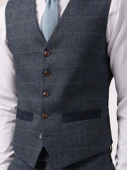 Antique Rogue Blue Check Waistcoat - Image 2 of 4