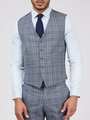 Antique Rogue Blue Check Waistcoat - Image 1 of 3