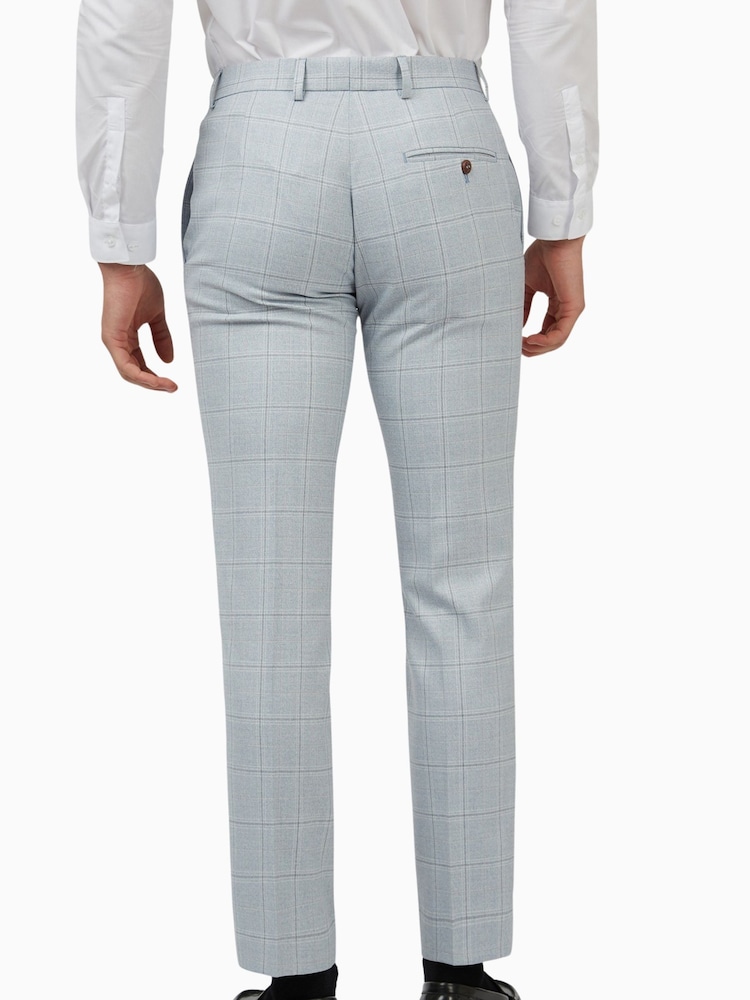 Antique Rogue Blue Texture Check Trousers - Image 2 of 3