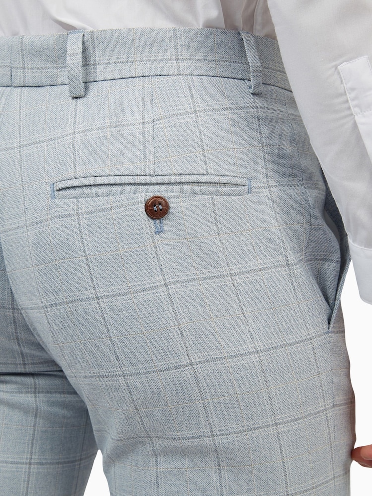 Antique Rogue Blue Texture Check Trousers - Image 3 of 3