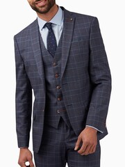 Antique Rogue Blue Overcheck Jacket - Image 1 of 7