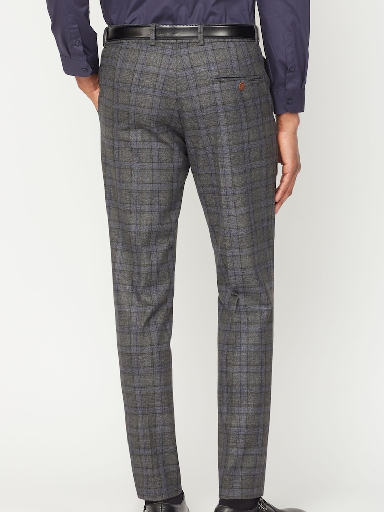 Antique Rogue Grey Overcheck Trousers - Image 2 of 3 Antique Rogue Grey Overcheck Trousers - Image 2 of 3