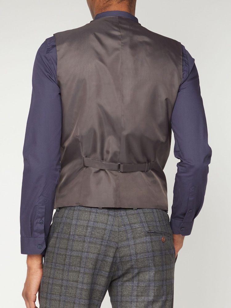 Antique Rogue Grey Overcheck Waistcoat - Image 2 of 3