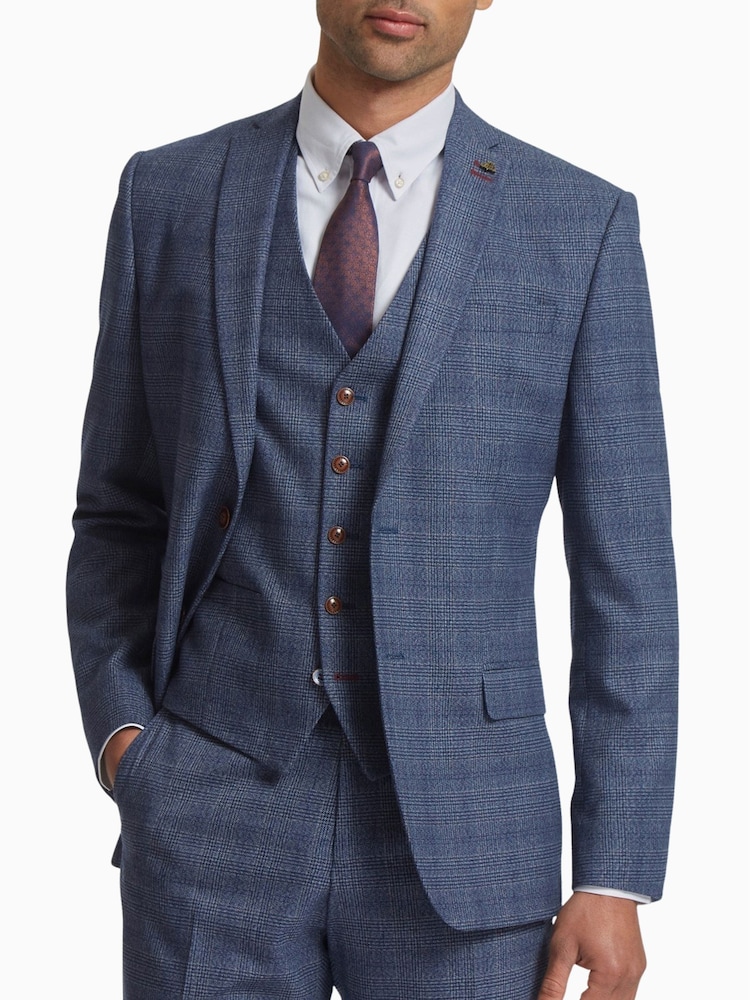 Antique Rogue Blue Dustin Airforce Check Jacket - Image 1 of 6