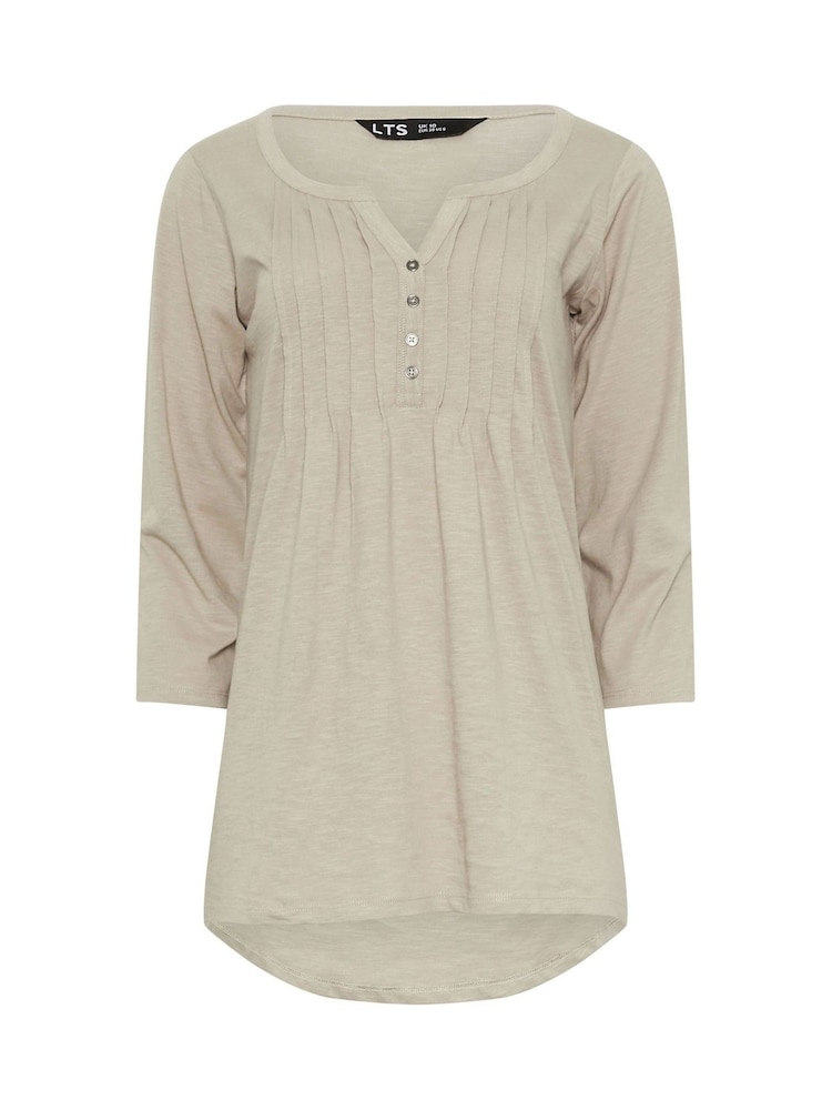Long Tall Sally Green Pintuck Henley 100% Cotton Tops 2 Pack - Image 2 of 4 Long Tall Sally Green Pintuck Henley 100% Cotton Tops 2 Pack - Image 2 of 4
