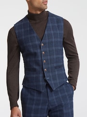 Antique Rogue Blue Hart Tweed Waistcoat - Image 1 of 4