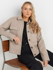 Long Tall Sally Natural Cosy Bomber Jacket - Image 1 of 5
