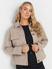 Long Tall Sally Natural Cosy Bomber Jacket - Image 3 of 5