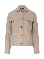 Long Tall Sally Natural Cosy Bomber Jacket - Image 5 of 5