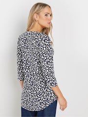 Long Tall Sally Blue 100% Cotton Pintuck Henley Top 2 Pack - Image 4 of 8
