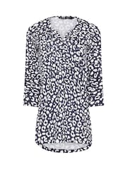 Long Tall Sally Blue 100% Cotton Pintuck Henley Top 2 Pack - Image 8 of 8