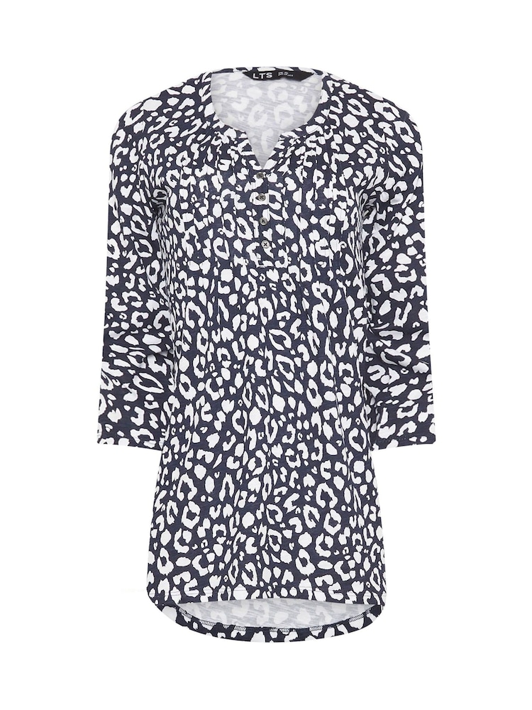 Long Tall Sally Blue 100% Cotton Pintuck Henley Top 2 Pack - Image 8 of 8