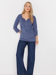 Long Tall Sally Pintuck Henley 100% Cotton Tops 2 Pack - Imagen 3 de 8