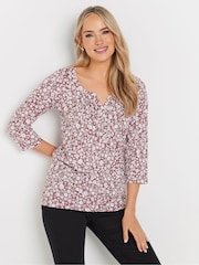 Long Tall Sally Pintuck Henley 100% Cotton Tops 2 Pack - Imagen 2 de 8