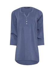 Long Tall Sally Pintuck Henley 100% Cotton Tops 2 Pack - Imagen 8 de 8