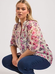 Yours Curve White Embellished High Waisted Full Blouse - Image 4 of 9