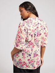 Yours Curve White Embellished High Waisted Full Blouse - Image 6 of 9