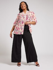 Yours Curve White Embellished High Waisted Full Blouse - Image 7 of 9