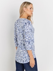 Long Tall Sally Blue Pintuck Henley 100% Cotton Tops 2 Pack - Image 4 of 8