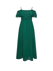 Yours Curve Green London Plain Cold Shoulder Dress - Image 5 of 5