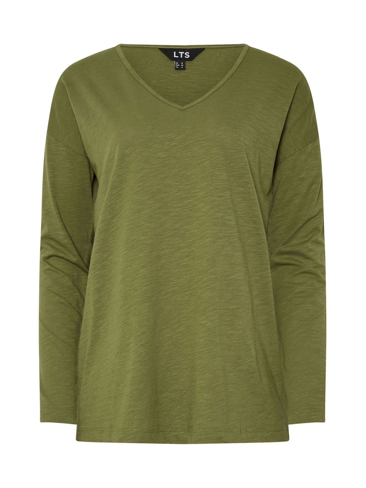 Long Tall Sally Green V-Neck 100% Cotton T-Shirts 3 Pack - Image 9 of 9