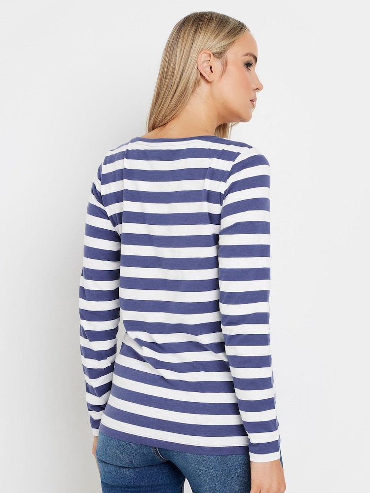 Long Tall Sally Blue Sold V-Neck 100% Cotton T-Shirts 2 Pack - Image 3 of 5