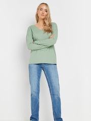 Long Tall Sally Blue V-Neck 100% Cotton T-Shirts 3 Pack - Image 2 of 7