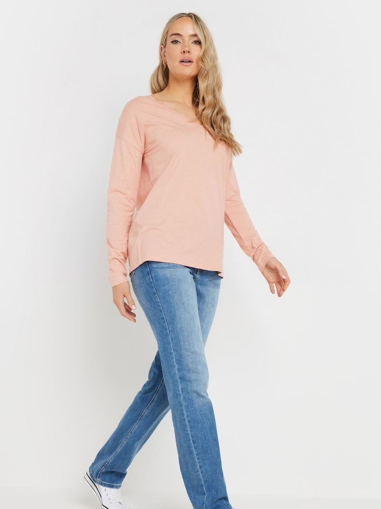 Long Tall Sally Blue V-Neck 100% Cotton T-Shirts 3 Pack - Image 4 of 7