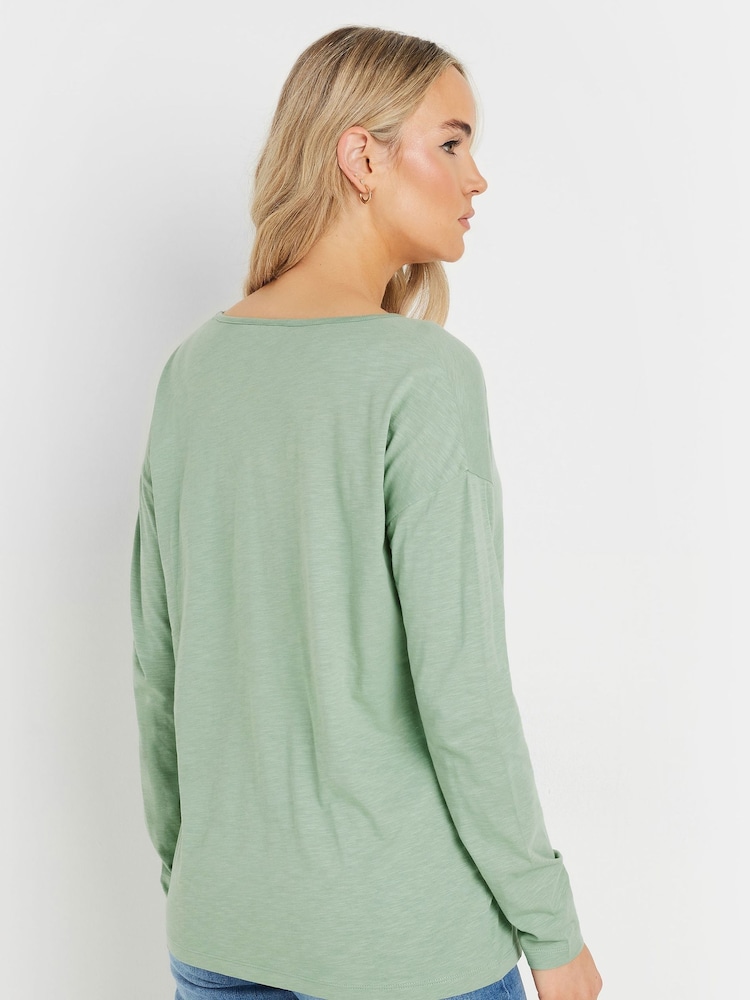Long Tall Sally Blue V-Neck 100% Cotton T-Shirts 3 Pack - Image 5 of 7
