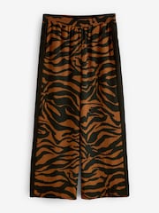 Yours Curve Black Zebra Print Side Stripe Trousers - Image 5 of 5