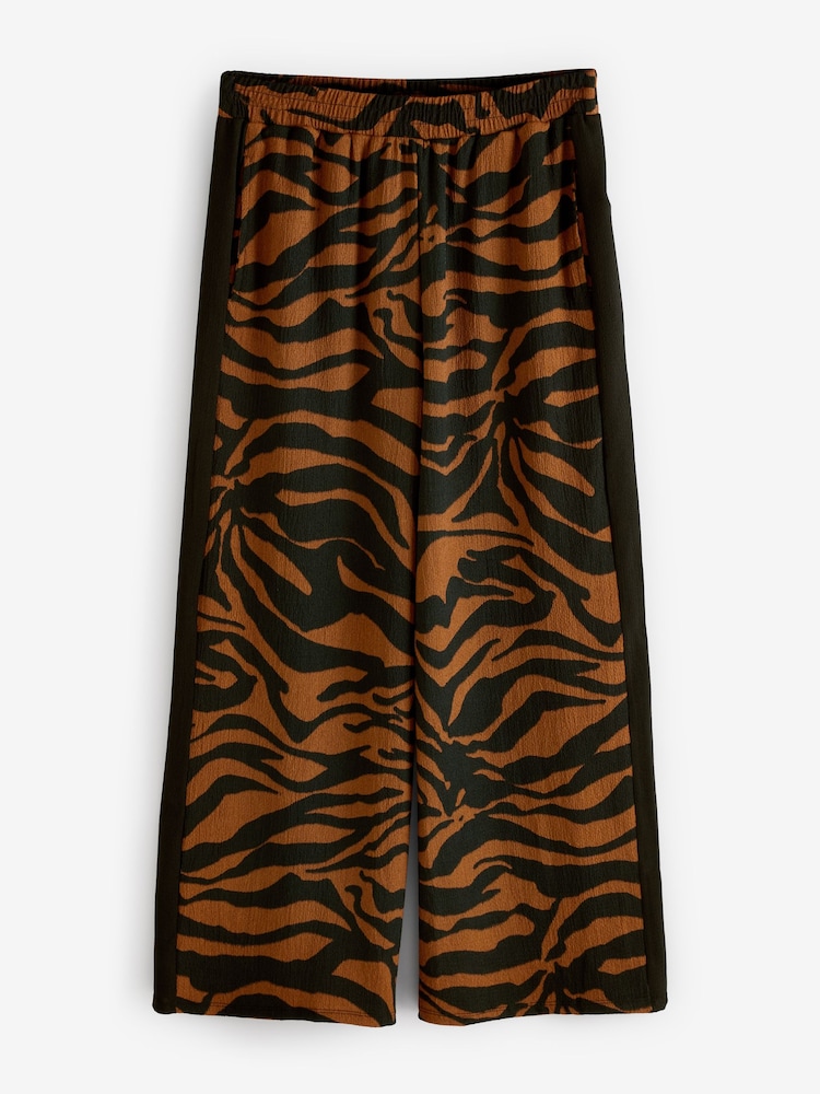 Yours Curve Black Zebra Print Side Stripe Trousers - Image 5 of 5