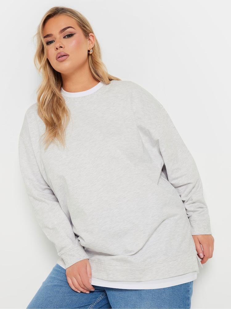 Yours Curve Grey 2-In-1 Jumper - Image 1 of 5