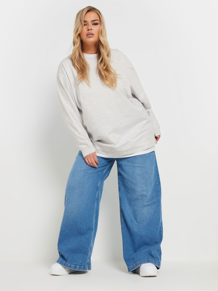 Yours Curve Grey 2-In-1 Jumper - Image 2 of 5