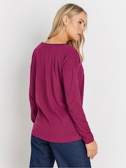 Rosa/gris - Pack de 2 camisetas de algodón 100 % con cuello en pico Sold de Long Tall Sally - Imagen 4 de 8