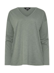 Rosa/gris - Pack de 2 camisetas de algodón 100 % con cuello en pico Sold de Long Tall Sally - Imagen 7 de 8