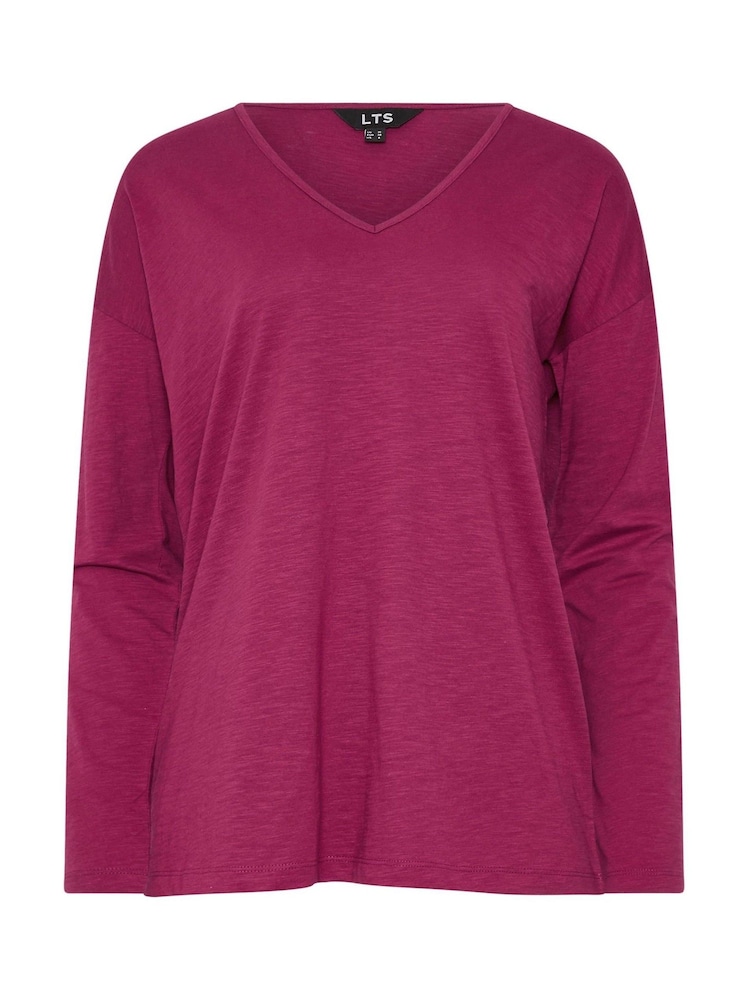 Long Tall Sally Pink/Grey Sold V-Neck 100% Cotton T-Shirts 2 Pack - Image 8 of 8 Long Tall Sally Pink/Grey Sold V-Neck 100% Cotton T-Shirts 2 Pack - Image 8 of 8