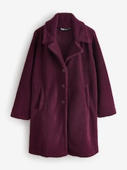 Yours Curve Red Faux Fur Coat - Image 6 of 6