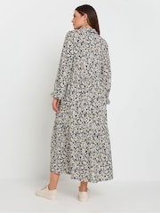 Long Tall Sally Black Ditsy Collar Tiered Smock Dress - Image 3 of 5