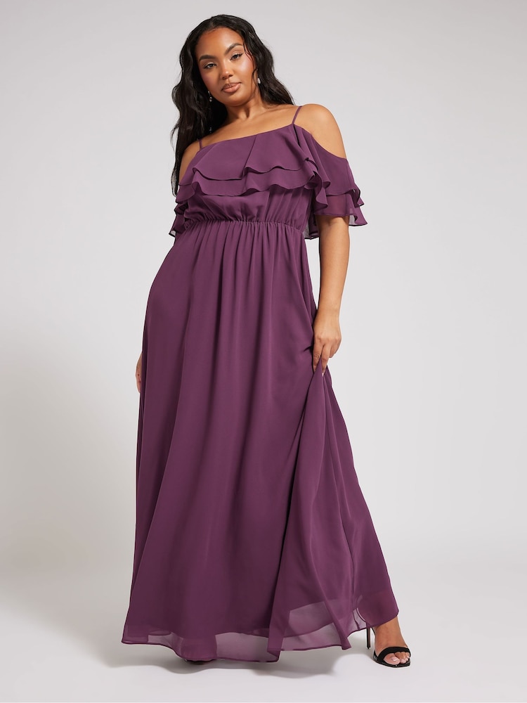 Yours Curve Purple Longline Zip Through Jacket - Image 1 of 5