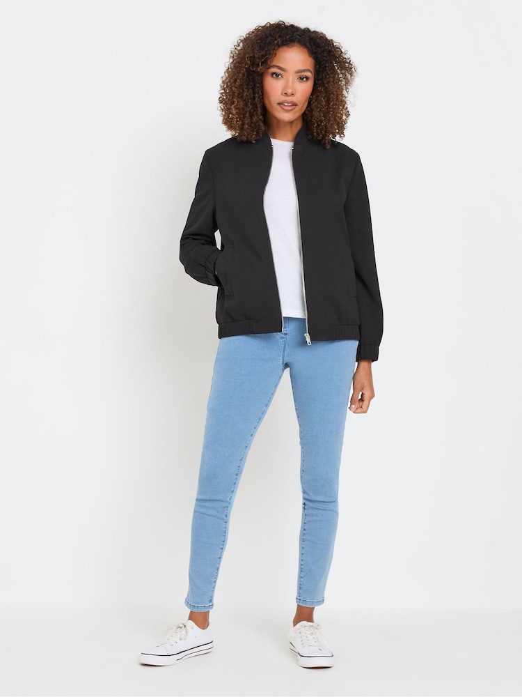 M&Co Black Scuba Crepe Bomber Jacket - Image 1 of 4