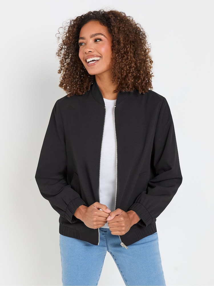 M&Co Black Scuba Crepe Bomber Jacket - Image 2 of 4