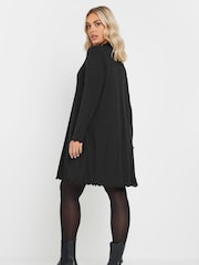 Yours Curve Black Lettuce Edge Tunic Dress - Image 3 of 5
