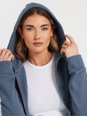أزرق - Long Tall Sally Longline Zip Through Hoodie - صورة 3 من 5
