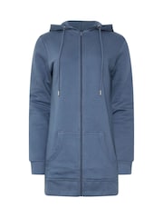 أزرق - Long Tall Sally Longline Zip Through Hoodie - صورة 5 من 5