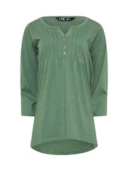 Rosa - Long Tall Sally Pintuck Henley 100% Cotton Tops 2 Pack - Imagen 3 de 3