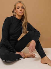 Long Tall Sally Black Active Long Sleeve Cut Out T-Shirt - Image 1 of 6