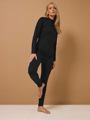 Long Tall Sally Black Active Long Sleeve Cut Out T-Shirt - Image 4 of 6
