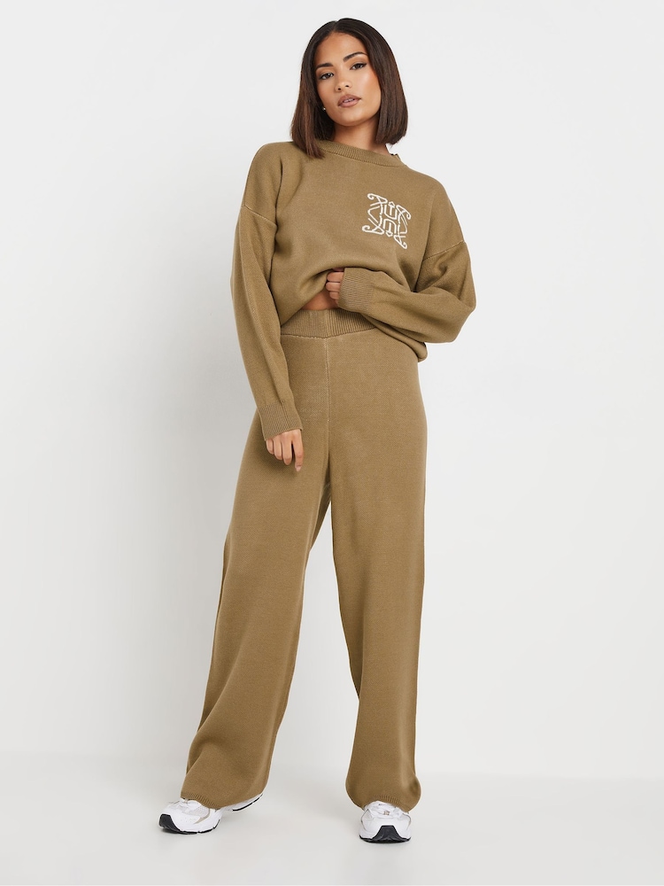 PixieGirl Petite Knitted Wide Leg Trousers - Image 1 of 5